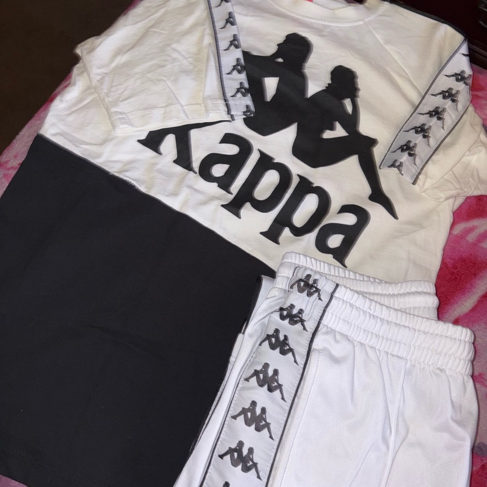 Kappa Monochrome Logo T-Shirt and Shorts Set